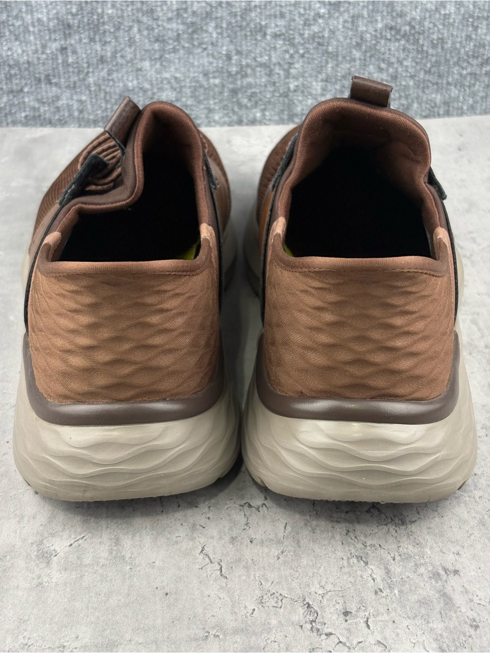 Brown Textile & Faux Leather SKECHERS GoGa Mat Garner Newick Slip In Hands Free - Picture 5 of 8